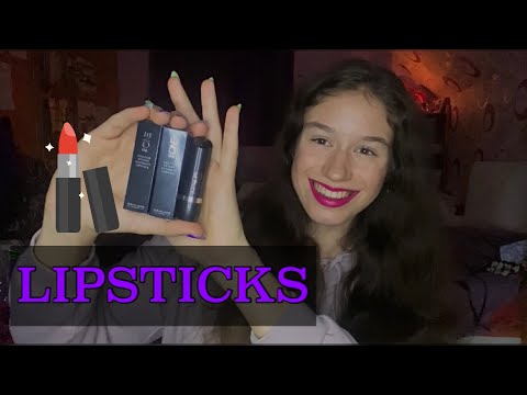 ASMR lipstick try-on with mouth sounds 💄