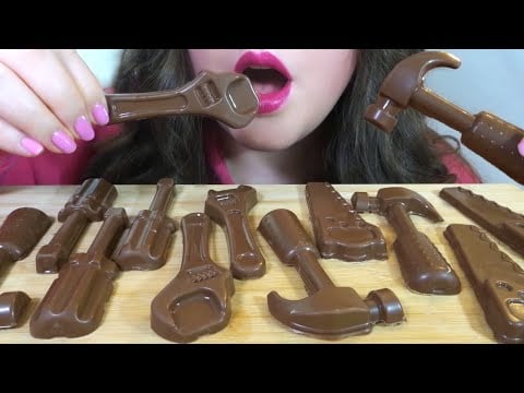 ASMR Edible Tools [Chocolate] SATISFYING Relaxing Eating Sounds