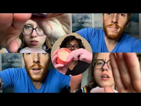 ASMR Triple Collab | Aggressive Massage & Exfoliation 🧤
