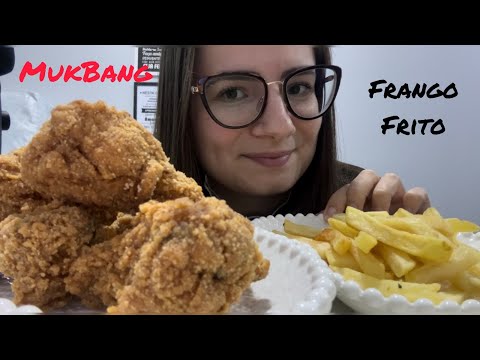 ASMR MukBang comendo Frango Frito com luvas #asmr #mukbang #mukbangbrasil