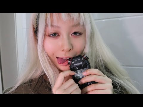 ASMR tongue swirling✨mouth sounds directly on the microphone
