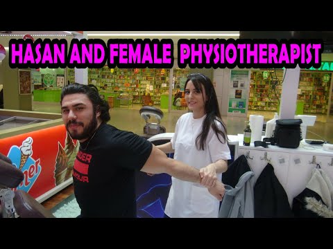 ASMR female physiotherapist technician massage = HASAN sport,chair,back,foot,leg,arm,neck, massage