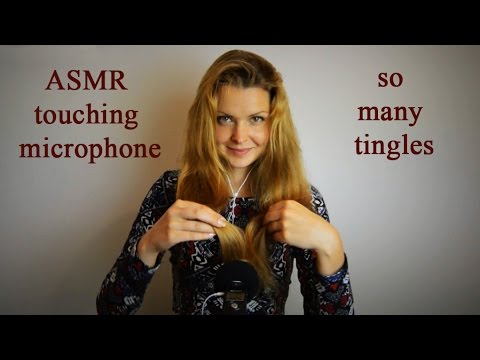 ASMR touching microphone + Scratching + so many tingles + long hair