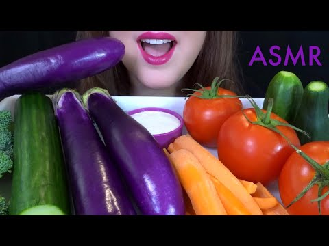 HEALTHY EATING ASMR Raw Veggie Platter - EXTREMELY SATISFYING Crunchy Sounds!