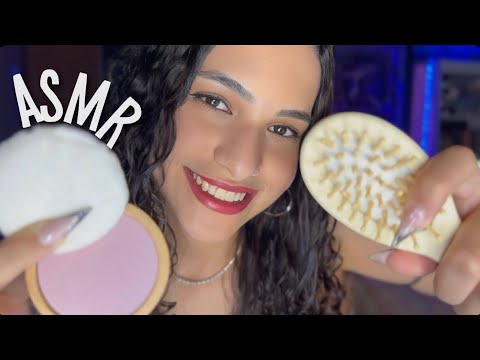 ASMR - TE MAQUIANDO COM MAQUIAGENS DE MADEIRA ᶻ 𝗓 𐰁