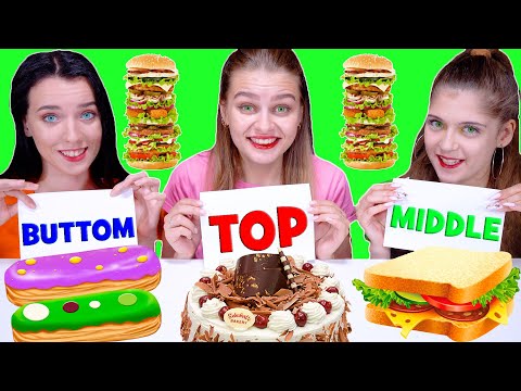 ASMR Top, Bottom, Middle Food Challenge | Mukbang By LiLiBu