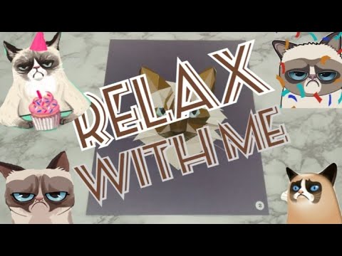 LO-FI ASMR VISUAL & SOUND TRIGGERS: GRUMPY CAT 😾 (Happy Birthday To Me) STICKER PUZZLE #197