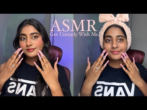 ASMR GET UNREADY WITH ME | Removing Makeup, Personal Attention Skincare, Face Touching, Whispering