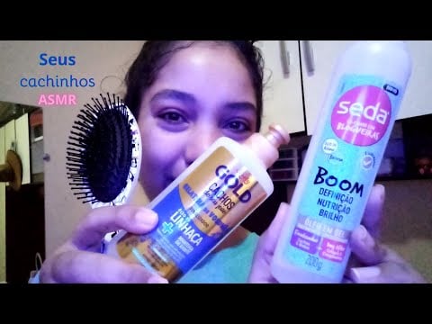 ASMR Finalização nos seus cabelos cacheados| Muito creme, fitagem, escova e dedoliss 👩‍🦱🧴❤