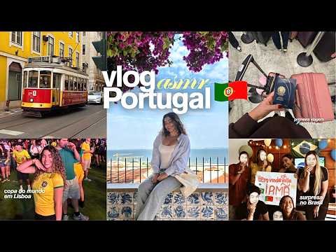 ASMR VLOG EM PORTUGAL 🇵🇹✈️ viajando sozinha para a Europa pela primeira vez | voz suave br