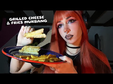 Grilled Cheese Sandwich & Fries Mukbang ASMR | Eating Sounds, Mouth Sounds, Whispering