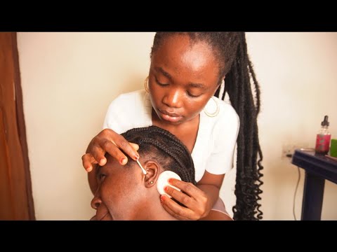 ASMR RELAXING EARCLEANING AND FACE PICKING WITH SOFT WHISPERS FOR DEEP SLEEP 😴 