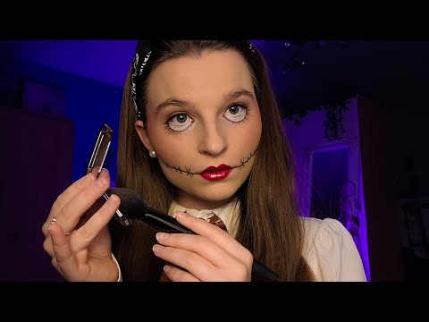 ASMR Doll Does YOUR Halloween Makeup🪆 [HalloWEEK 1 🎃]