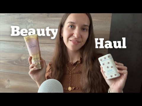 ASMR Beauty Haul 🐝 (Tapping, Scratching, Crunchy Lid Sounds, Hand Movements, Whispering) 