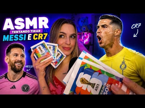    ASMR ABRINDO FIGURINHAS DA COPA EM BUSCA DO MESSI E CR7 🇦🇷🇵🇹