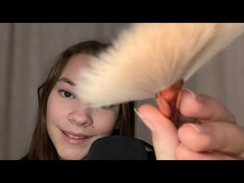 tongue clicking + face brushing~Tiple ASMR