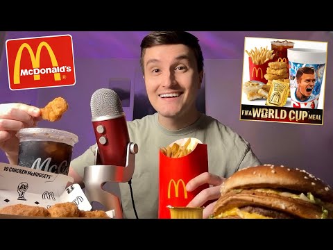 ASMR | Trying NEW McDonald’s World Cup Meal ⚽️🍟 (burger & chicken nuggets)
