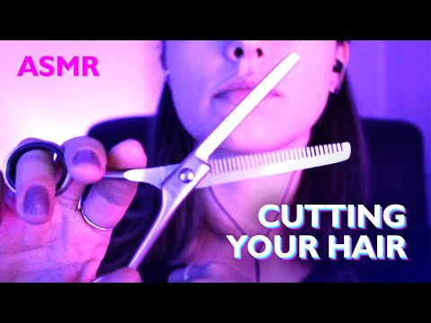 💇 CUTTING HAIR ASMR NO TALKING, ASMR HAIRCUT, ASMR CUTTING YOUR BANGS, ASMR SCISSORS SOUNDS