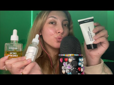 ASMR tapping on my skincare routine 💚 ~updated skincare~ | Whispered