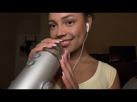 ASMR bare mic scratching, mic gripping, & up-close whisper rambles 😘