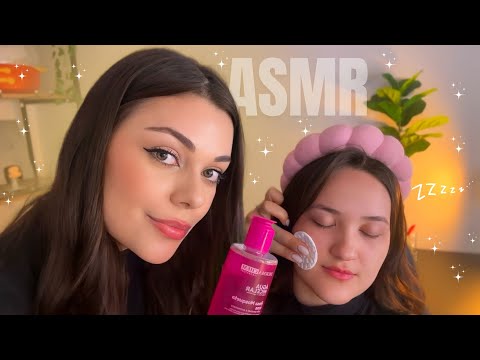 ASMR APLICADO: fazendo skin care em uma seguidora 🫧🧴