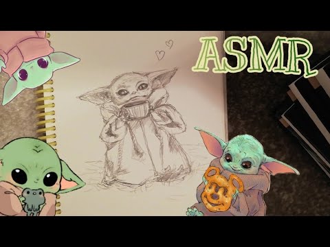 АСМР РИСОВАНИЕ | РИСУЮ МАЛЫША ЙОДУ | ASMR | BABY YODA