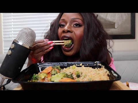 Gravy Veggies With Fried Rice ASMR Eating Sounds