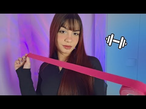 ASMR - Avaliação física relaxante ✨ Instrutora de academia tira suas medidas