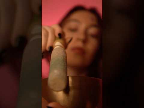 Singing bowl and face touching 🥰 #asmr #singingbowl