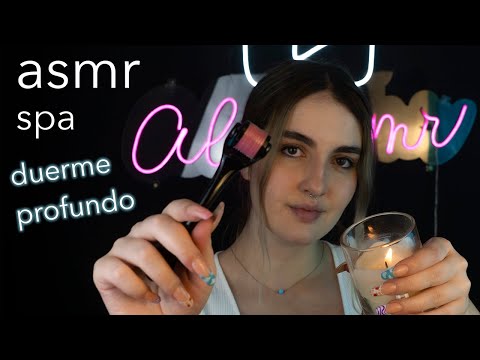 asmr español - SPA - Tratamiento en tu CARITA + MASAJE relajante de hombros (susurros para dormir)