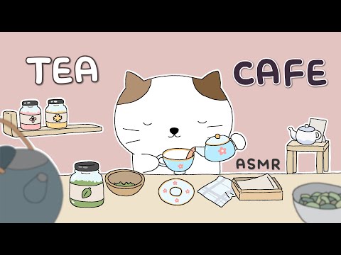 ASMR Relaxing Tea cafe🍵🌿|green tea & cafe