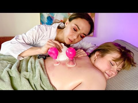 ASMR Hair Pulling & Back Cupping [Real Person]Scalp Massage | Lymphatic Drainage, Softspoken Tingles