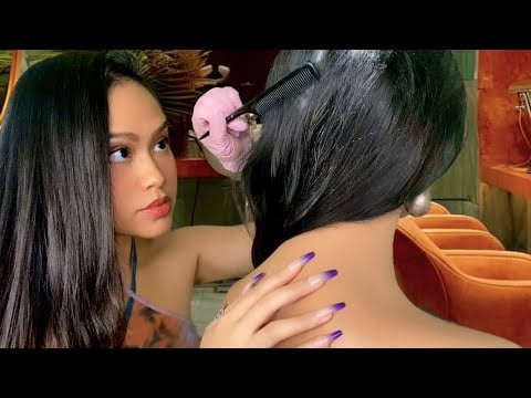 ASMR Your FAVORITE Hairstylist Gives U Scalp Check / Dandruff Removal + Back Scratch & Scalp Scratch