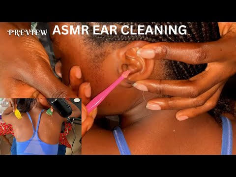 ASMR ear cleaning, ear washing, back head armpit for sleep