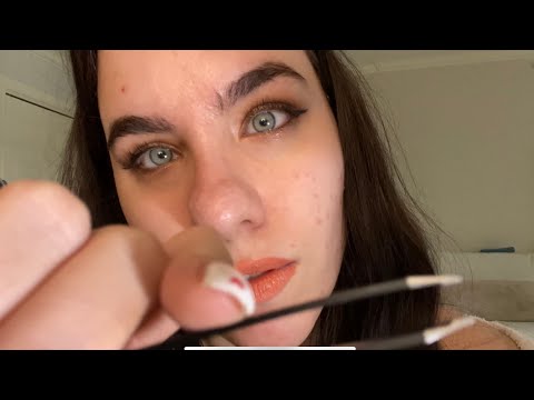 one min asmr ( eyebrow treatment)