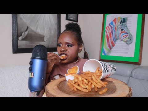 CHECKER'S FRIES ASMR EATING SOUNDS