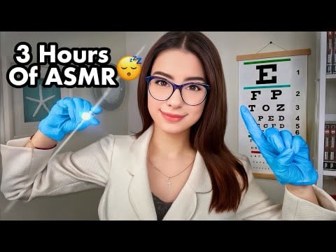 ASMR Eye Exam for Sleep 💤 3 Hours of Medical Roleplay, Cranial Nerve Exams & Light Triggers 😴