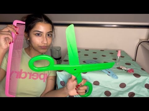 Haircut ASMR with Giant tools ✂️