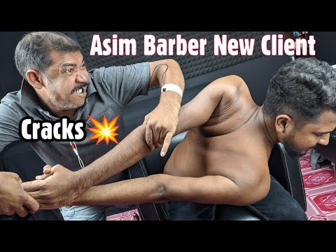 ASMR Asim Barber New Client With Massage And Cracking Skils | Hair Crack Neck Crack Body Parts Crack