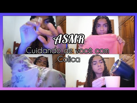 ASMR- AMIGA CUIDANDO DE VOCÊ COM CÓLICA /carinho em você, sons de água, tapping, sons de tecidos/