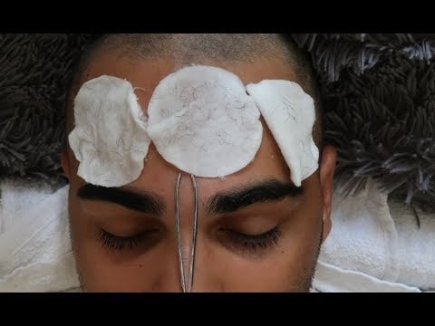 Best Male Eyebrow Tweezing and Washing ASMR / Blowing and Tweezer Sounds / 4th july Special
