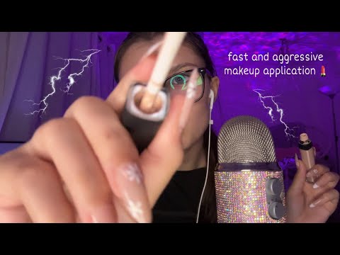 ASMR Fast and Aggressive Makeup Application💄