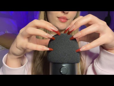 ASMR | Mic Poking & Scratching w/ Long Acrylic Nails