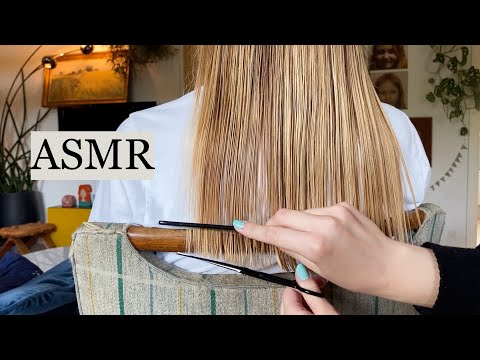 ASMR Super relaxing haircut! ✂️ Scissor sounds, hair brushing, hair play (no talking)