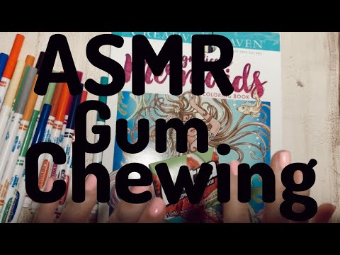 ASMR Gum Chewing and Coloring with Markers and Page Turning