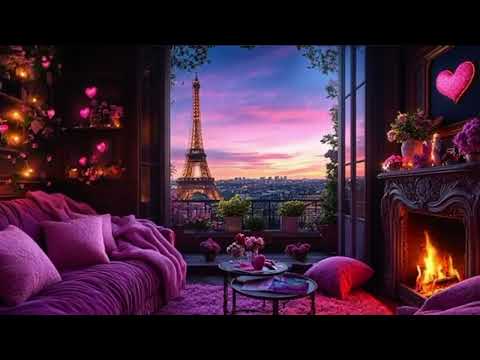 Cozy Paris Valentines Background with Soothing Romantic Relaxing Music Sounds