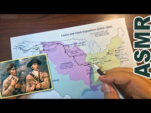 ASMR Tracing: Lewis and Clark Expedition Across U.S. Step by Step | ASMR History with Facts
