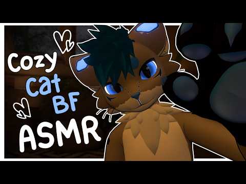 [Furry ASMR] Cozy cat BF helps you get some sleep :3 [Sleep-aid] [Soft-spoken] [Visual Aid]