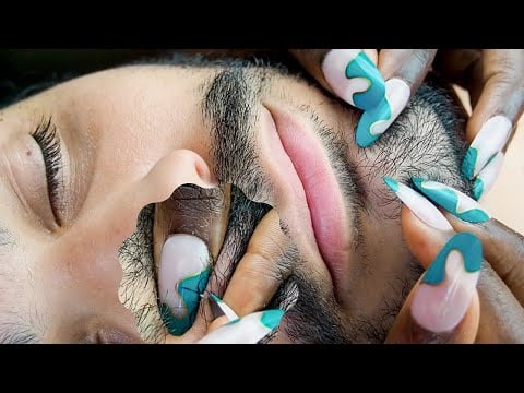 ASMR ALLZOOMED BEARD picking 😮‍💨| scratching | brushing with soft whispers.