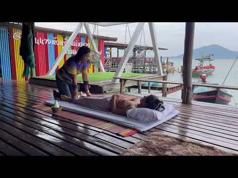 Experience a $8 Thai Deep Tissue Massage in a Quiet Island Fishing Village (Natural ASMR Vibes)